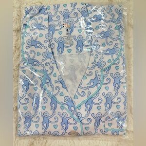 Roller Rabbit lovely Blue Monkey  Pajama Set